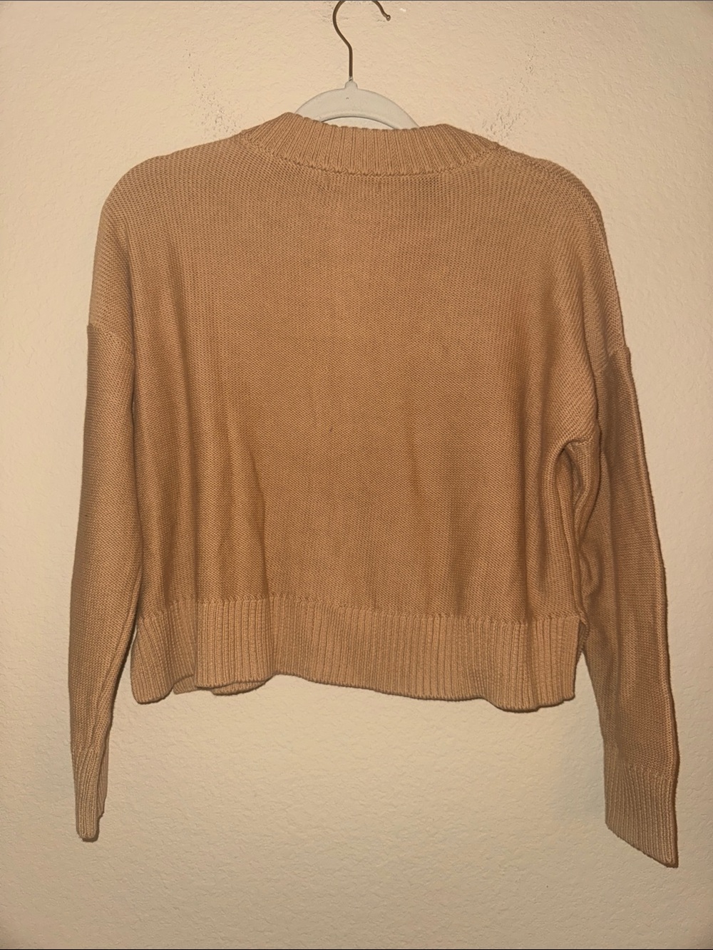 Quince 100% Organic Cotton Cropped Cardigan in Camel Size Small - Picture 6 of 7